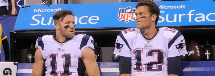 A Patriots stack of Tom Brady (right) and Julian Edelman (left) should produce a ton of points, but is it worth the price? 